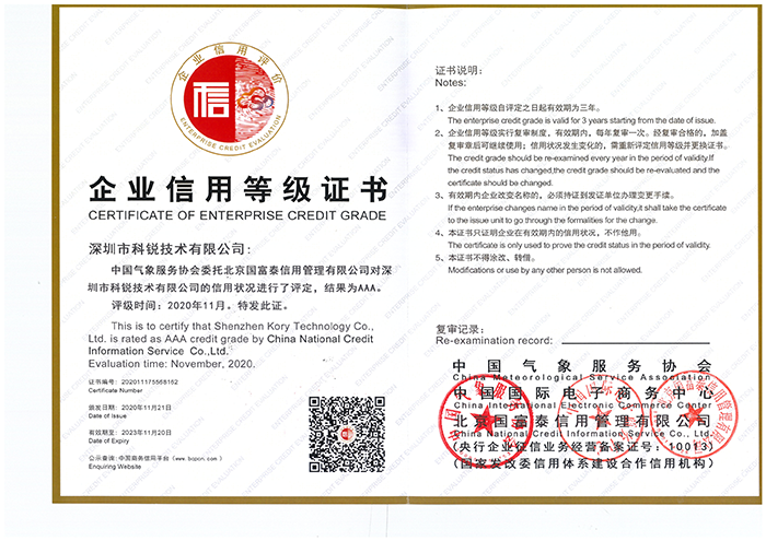 信用等级3A证书
